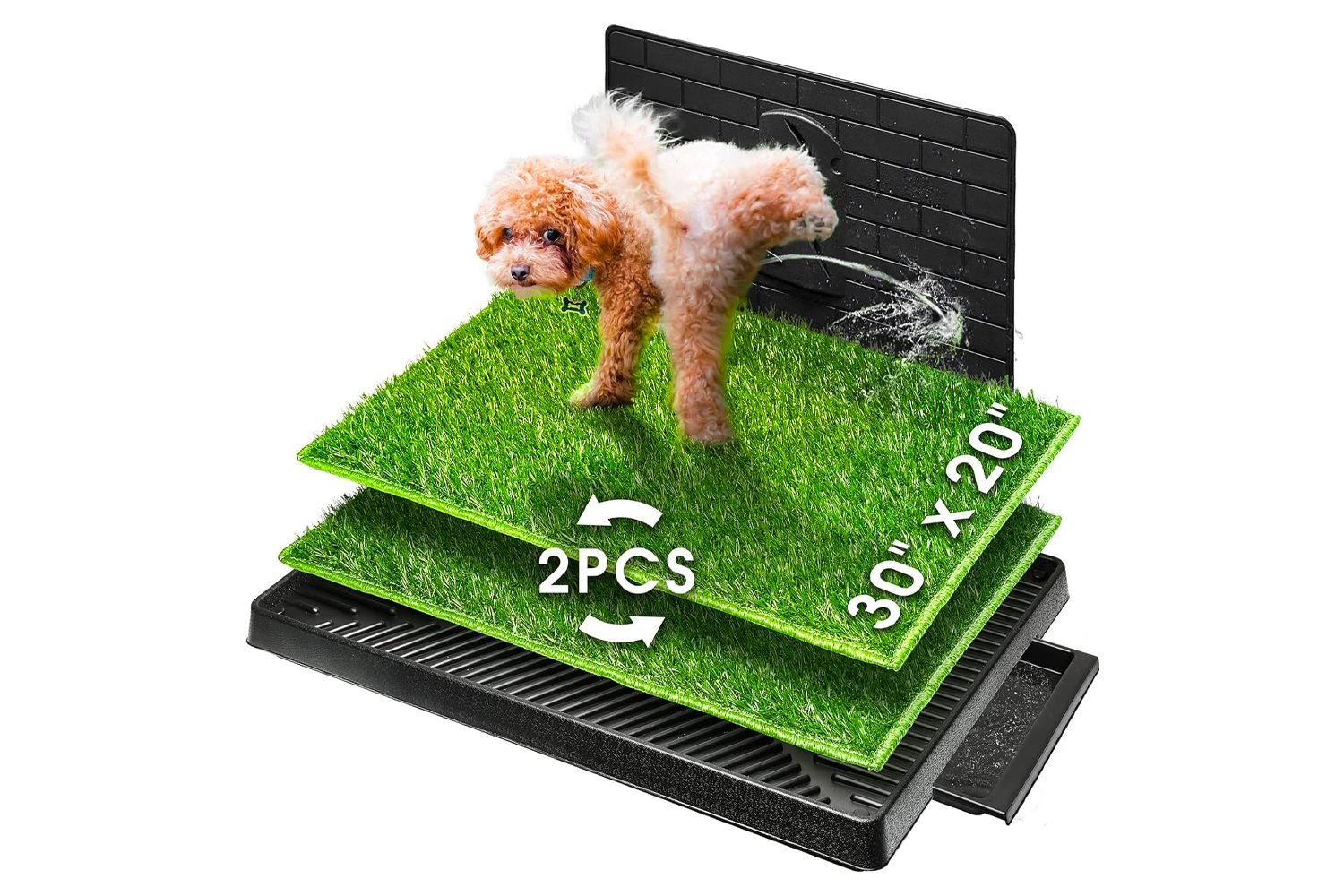 Hompet Dog Grass Pad with Pee Wall