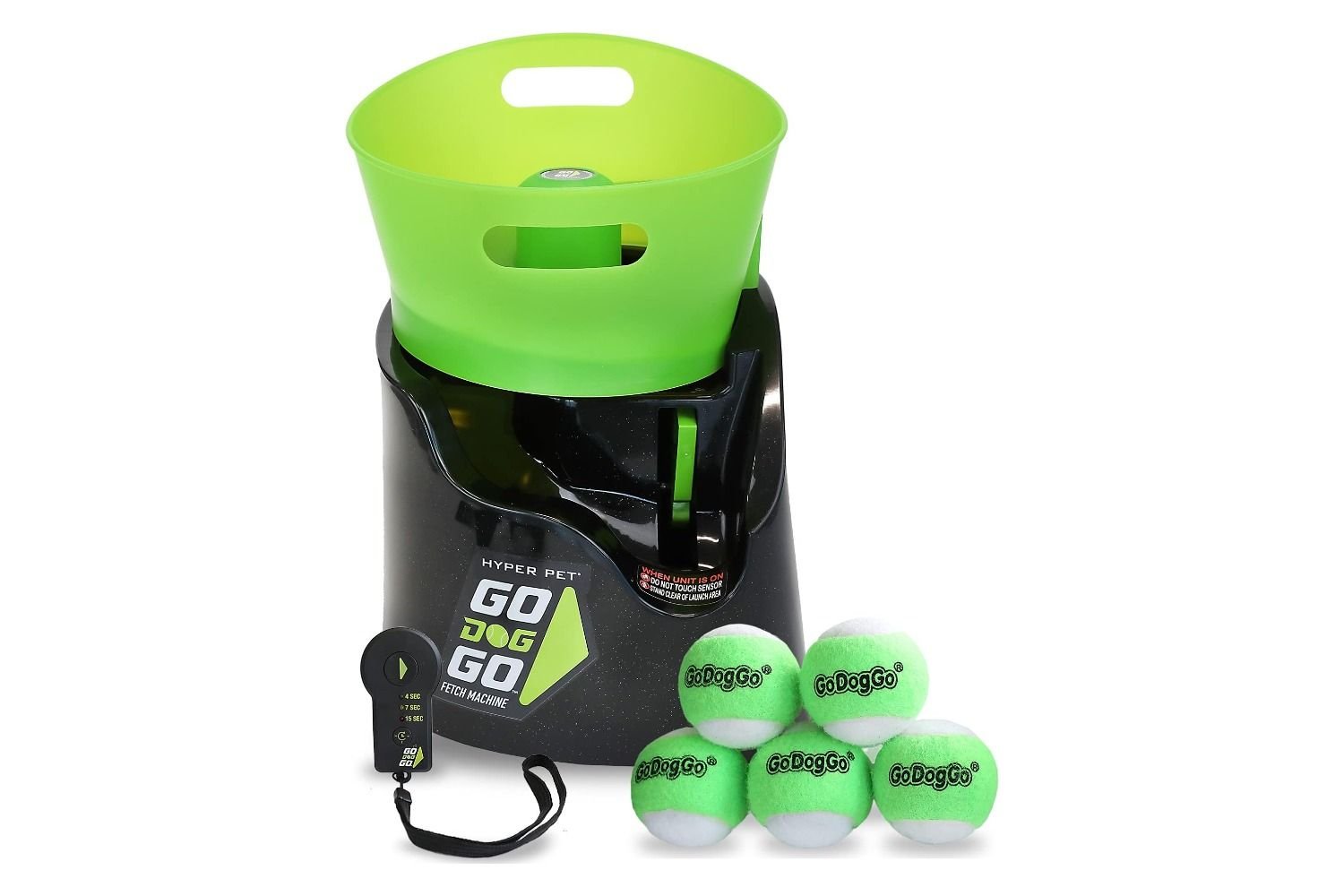 Hyper Pet GoDogGo Fetch Machine Dog Ball Launcher & Automatic Ball Launcher for Dogs With Five 2.5" Balls for Dogs 20-60 Pounds