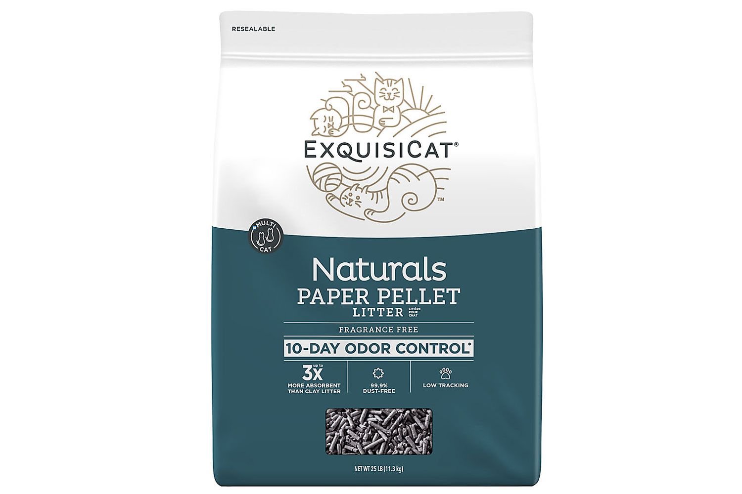 ExquisiCat Naturals Multi-Cat Paper Pellet Cat Litter