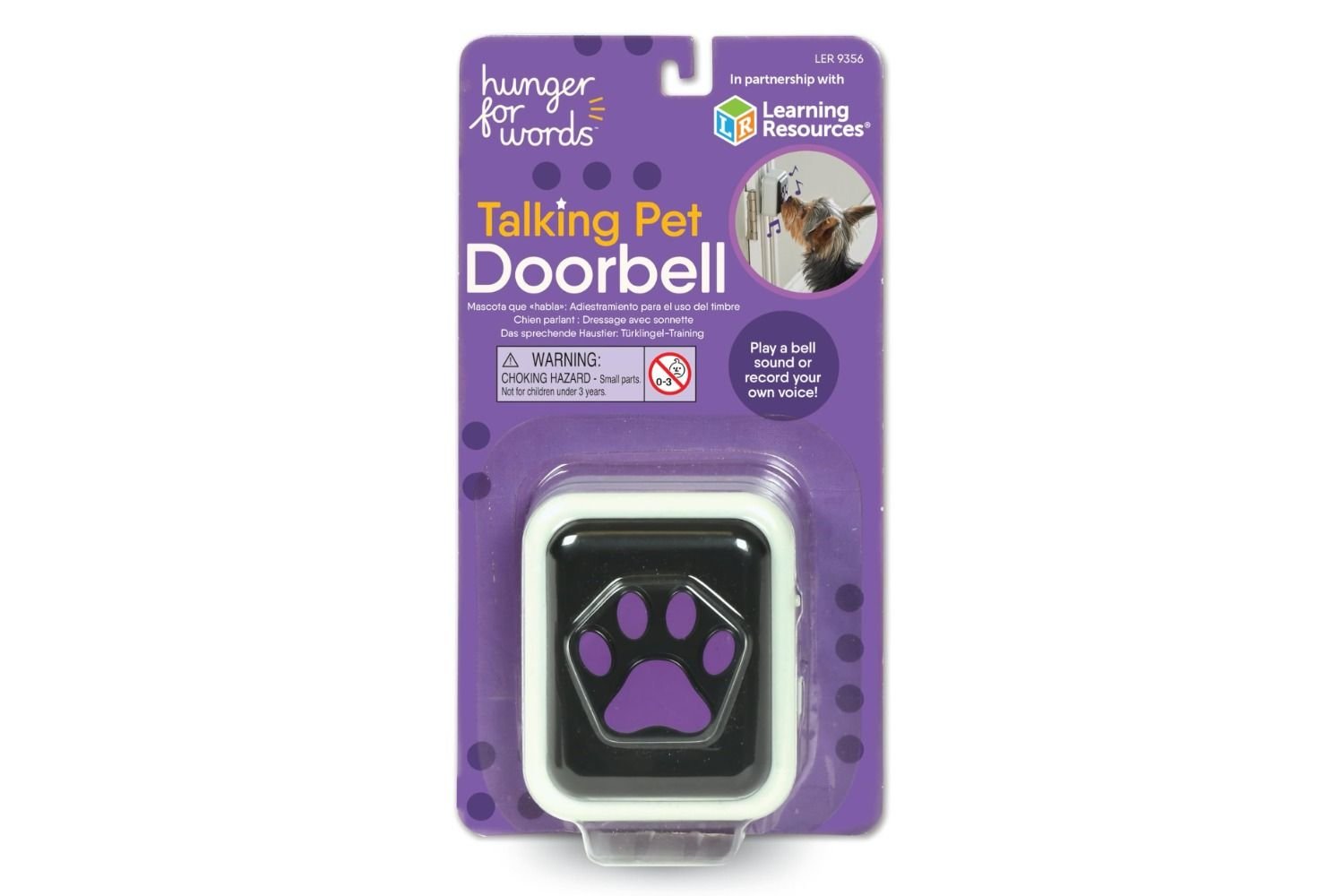 Hunger For Words Talking Pet Doorbell 1 Piece Doorbell For Dogs