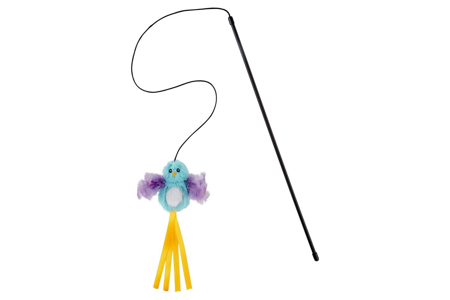 Frisco Bird with Feathers Teaser Wand Cat Toy with Catnip