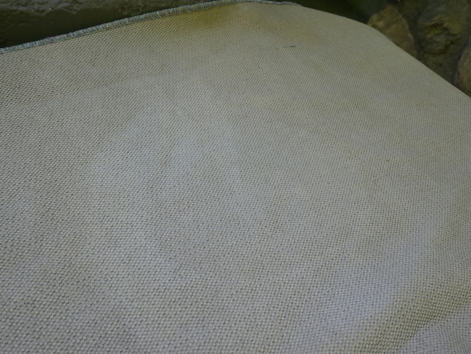 The back of a rug that was cleaned by pet stain cleaner