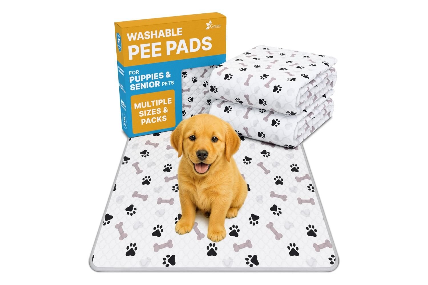GREEN LIFESTYLE Washable Pee Pads for Dogs