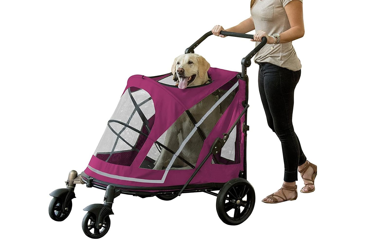 Pet Gear No-Zip Pet Stroller with Dual Entry
