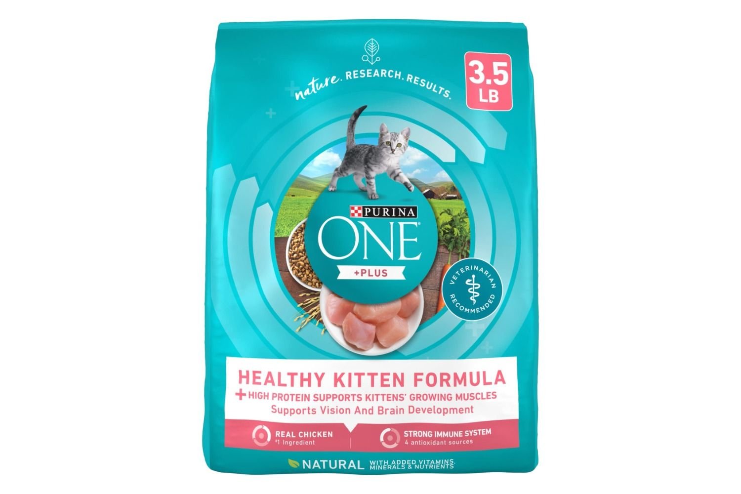 Purina ONE High Protein, Natural Dry Kitten Food, +Plus Healthy Kitten Formula - 3.5 lb. Bag