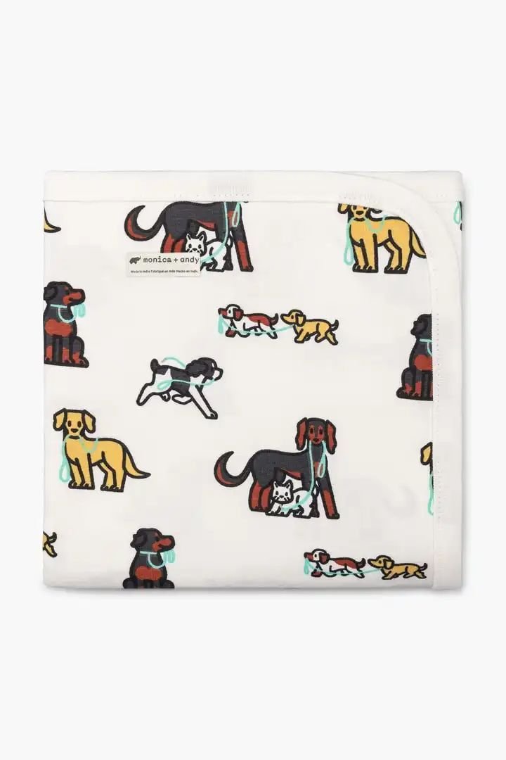Monica and Andy Welcome Home Blanket with Dogs