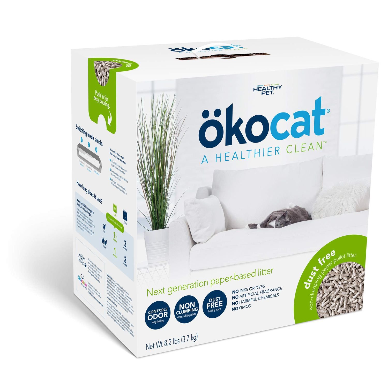 &Ouml;kocat Dust Free Non-Clumping Paper Pellet Cat Litter